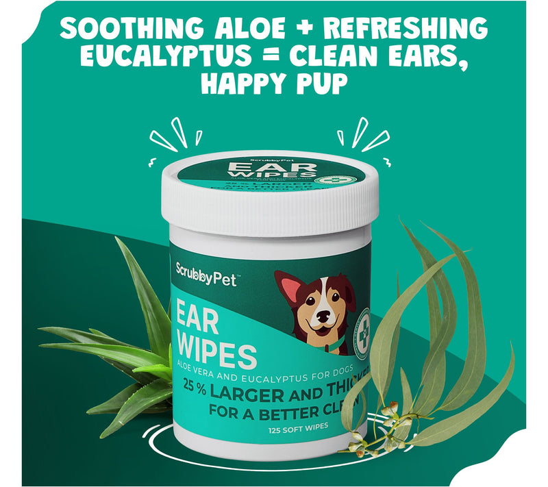 Scrubby Pets 125-Count Aloe Vera Eucalyptus Ear Wipes for Dogs — View 10