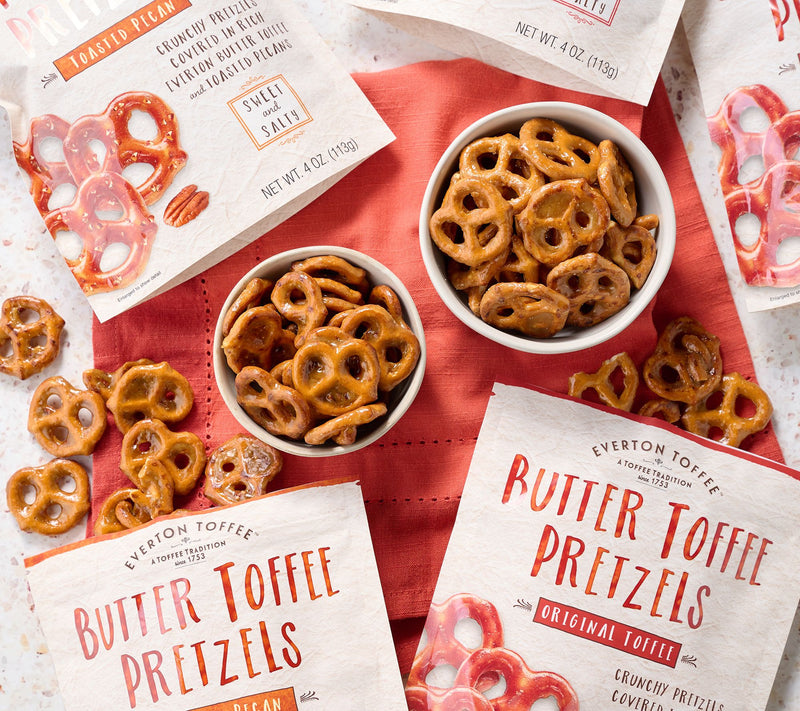 Everton Toffee (5) 4oz Bags of Butter Tofee Pretzels — Main view