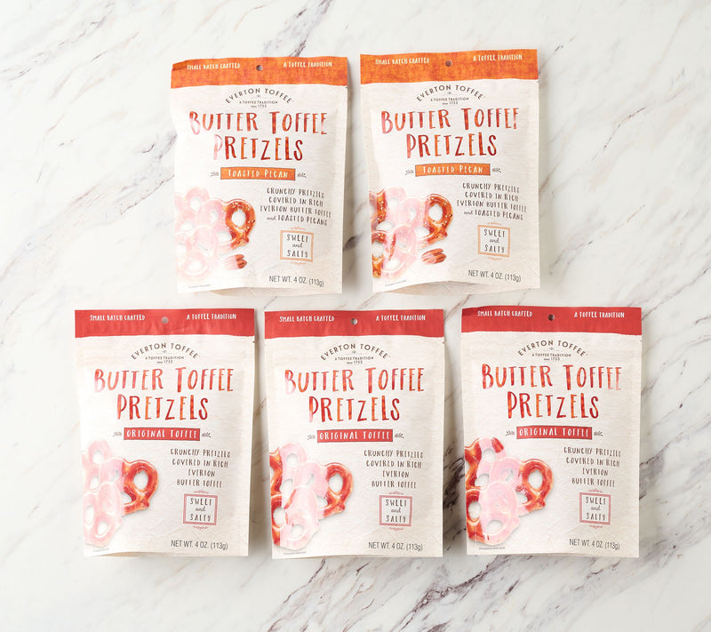 Everton Toffee (5) 4oz Bags of Butter Tofee Pretzels — View 2