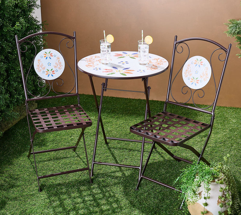 Temp-tations Outdoors 3-Piece Mosaic Bistro Table & Chairs Set — Main view