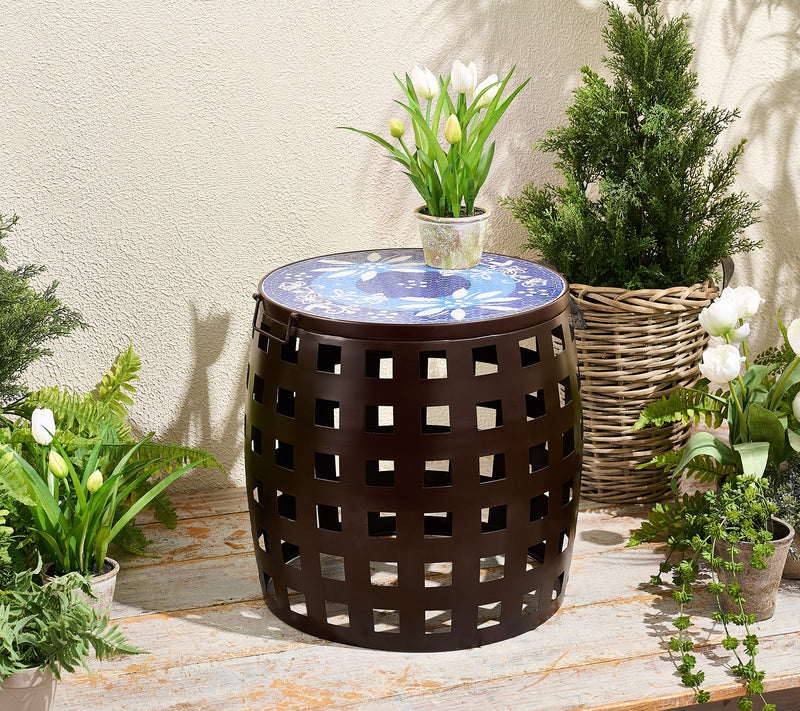 Temp-tations Outdoors Mosaic Top Plant Stand Side Table — View 2