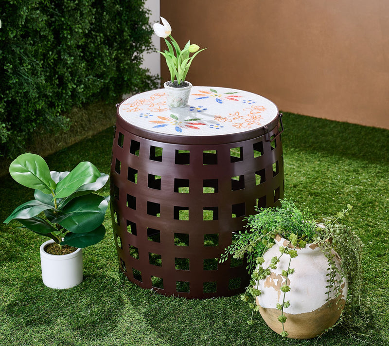 Temp-tations Outdoors Mosaic Top Plant Stand Side Table — View 8