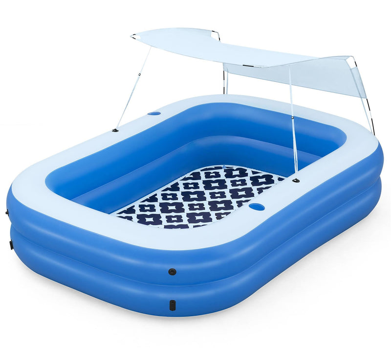 H2O GO! Summer Bliss Shaded Inflatable 8ft Family Pool w/ Cupholders — Main view
