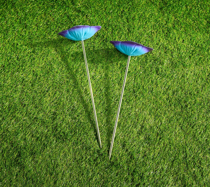 Marigold Set of 2 15"H Flower Shaped Root Watering Stakes — View 2