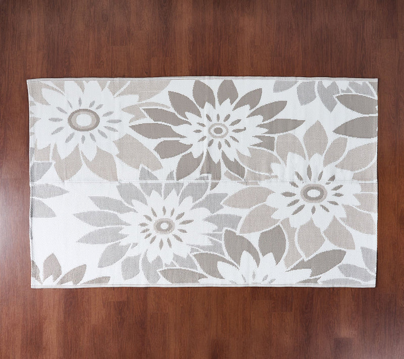 Barbara King Dahlia Print 5'x'8 Reversible Patio Mat — View 5