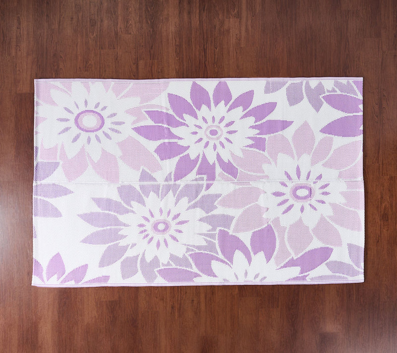 Barbara King Dahlia Print 5'x'8 Reversible Patio Mat — View 7