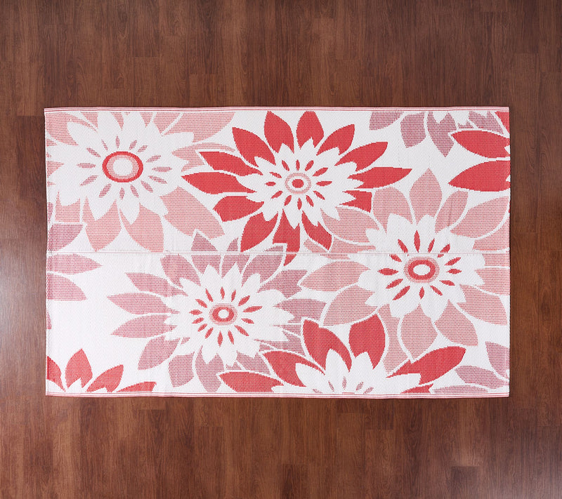Barbara King Dahlia Print 5'x'8 Reversible Patio Mat — View 9