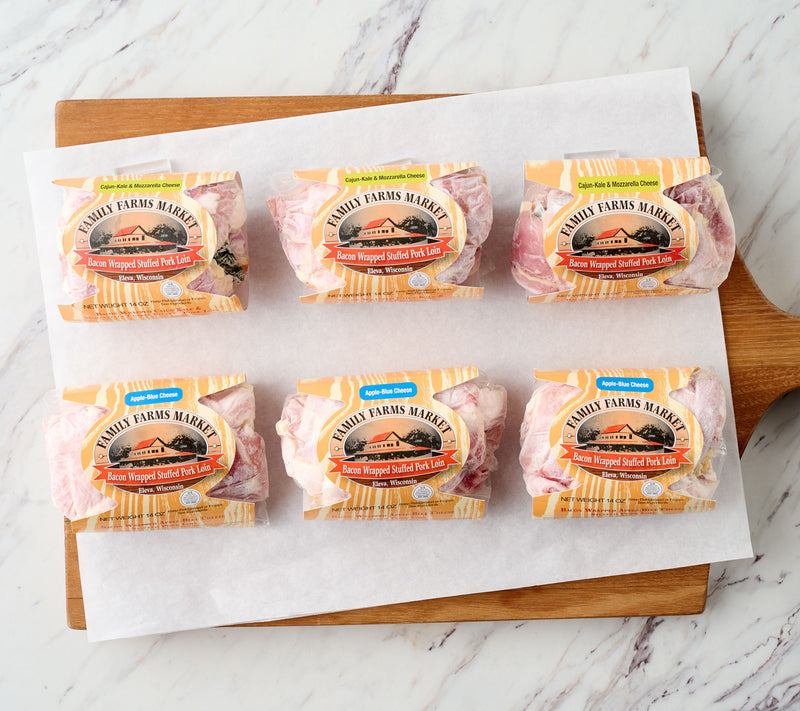 Family Farms (6) 14-oz Stuffed Bacon Wrapped Pork Loins — View 2