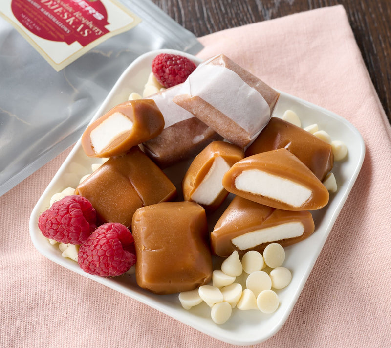 Bauers Candies (3) 8oz Bags Marshmallow Caramel Modjeskas — View 8