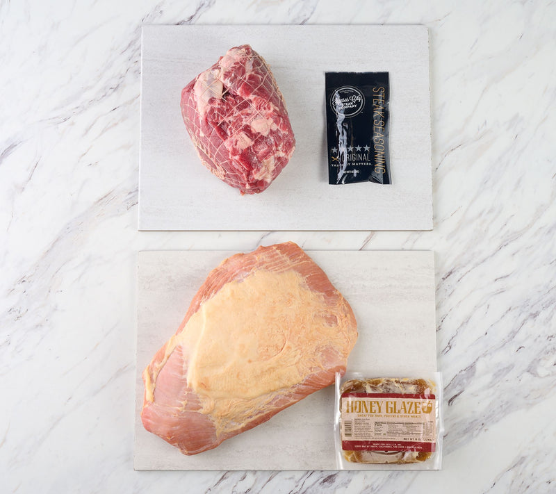 Kansas City Steak Co. 3.5-4lb Prime Rib & 4.1-5.4lb Carver Ham — View 2