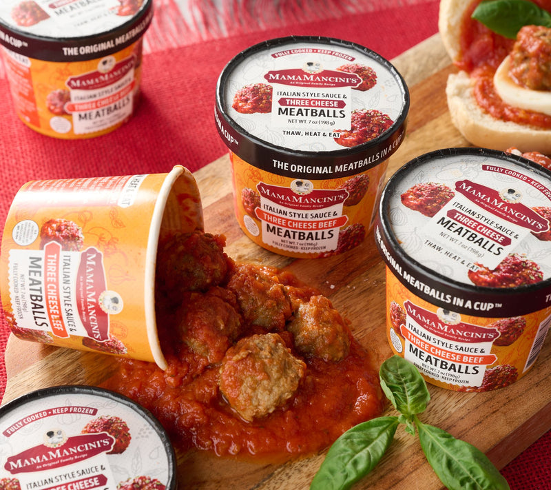 Mama Mancini's (6) 7oz Cups of Beef or Turkey Three Cheese Meatballs — Main view