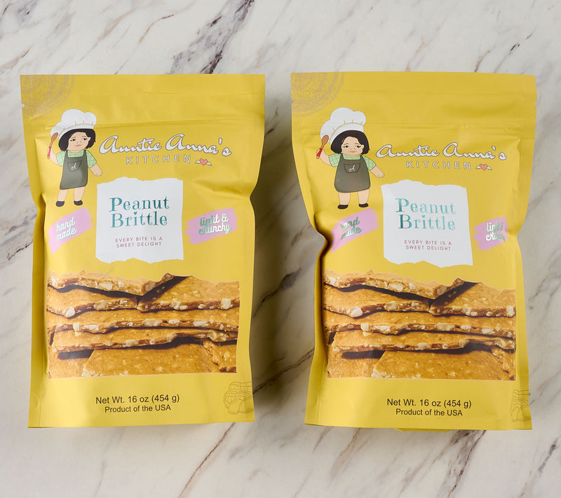 Auntie Anna's Kitchen (2) 1lb Bags Light & Crunchy Peanut Brittle — View 2