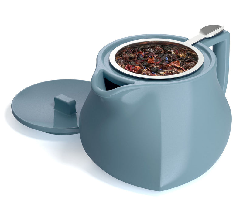 Tea Forte Stone Blue Fiore Teapot with Infuser — Main view