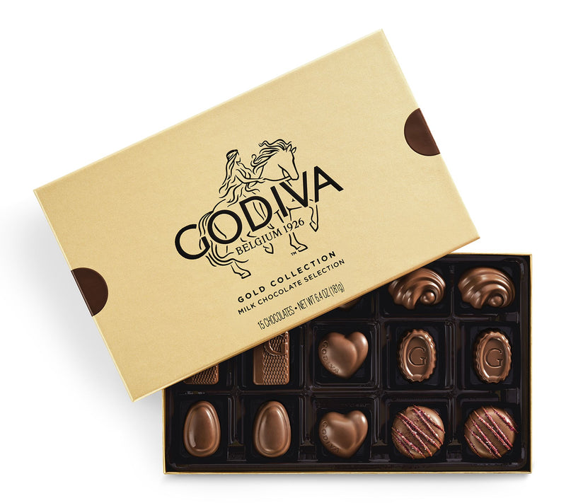Godiva Milk Chocolate Gold Gift Box, 15 piece — Main view