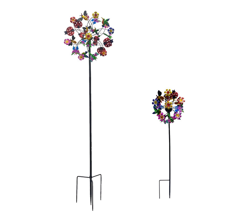 Temp-tations Outdoors Set of 2 Wind Spinners with Solar Lights — View 4