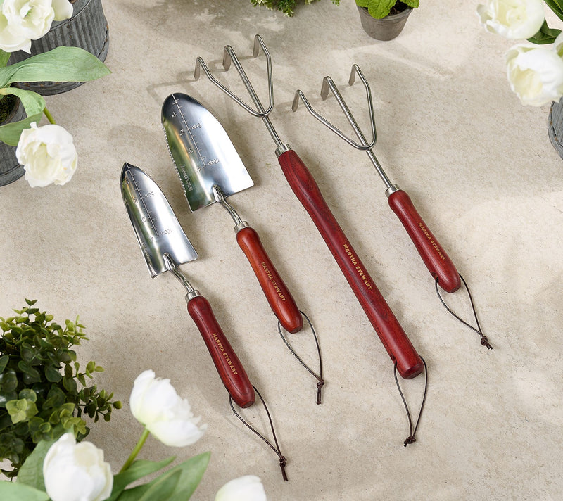 Martha Stewart 4-Piece Trowel and Cultivator Planting Set — Main view