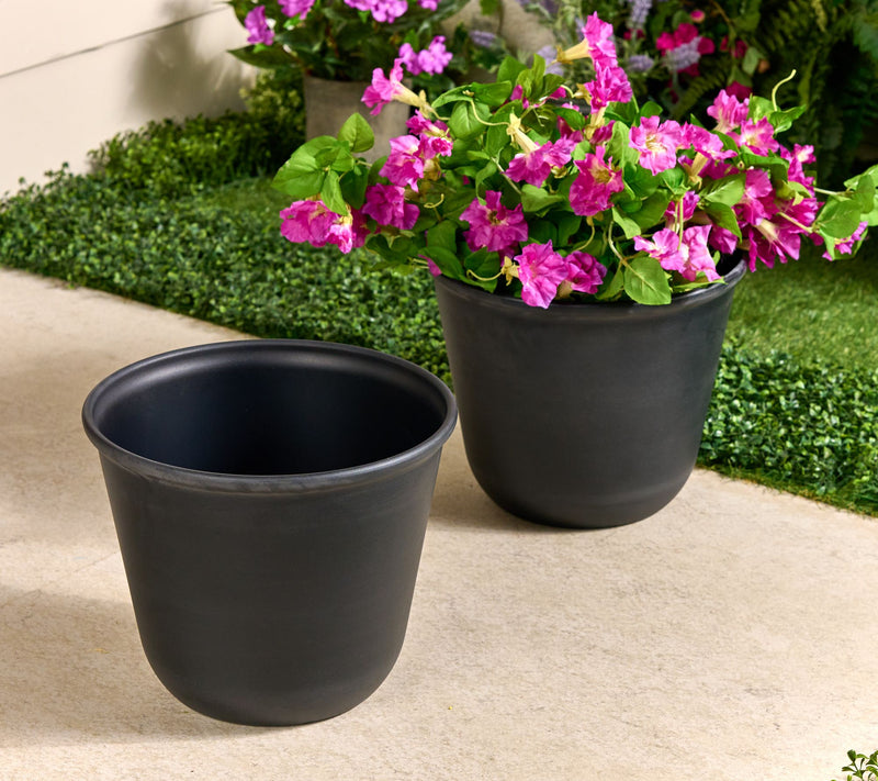 ATLeisure Set of 2 14" Diameter ILLUSION Resin Planters — View 3