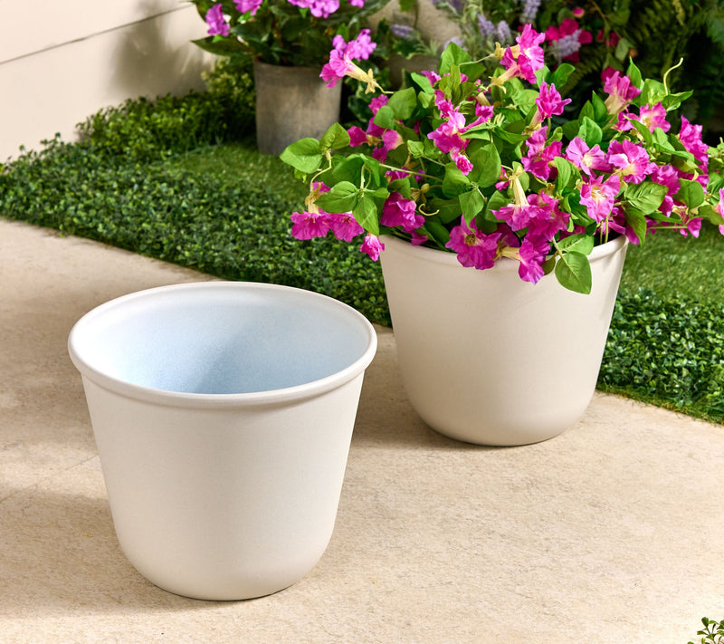 ATLeisure Set of 2 14" Diameter ILLUSION Resin Planters — View 9