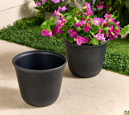 ATLeisure Set of 2 14" Diameter ILLUSION Resin Planters