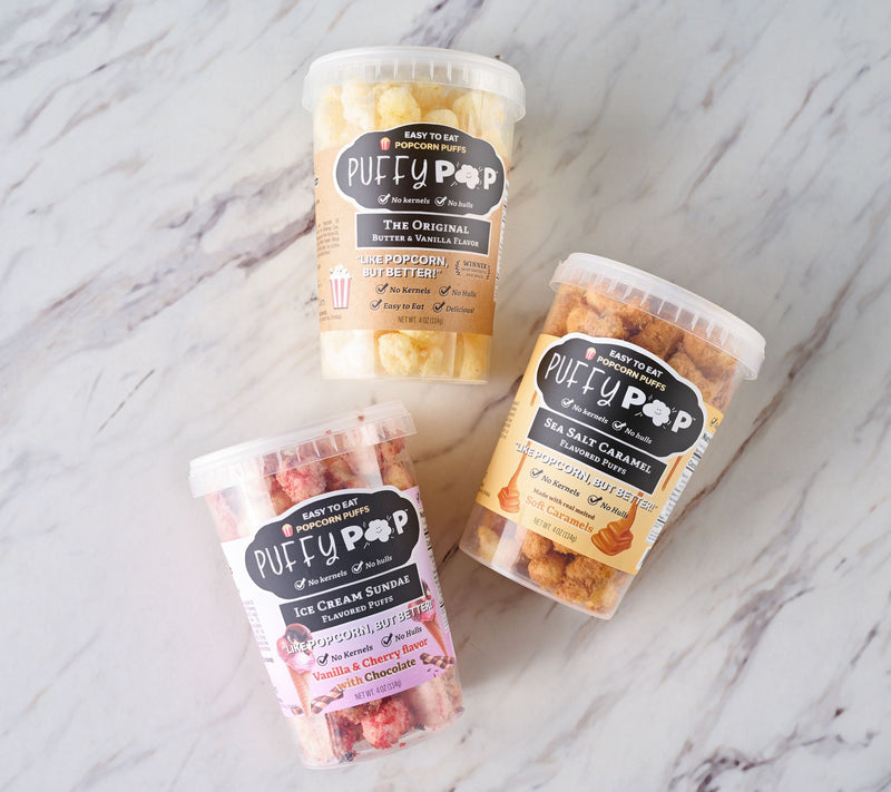 Puffy Pop (3) Tubs Sweet & Salty Puffed Corn — View 2