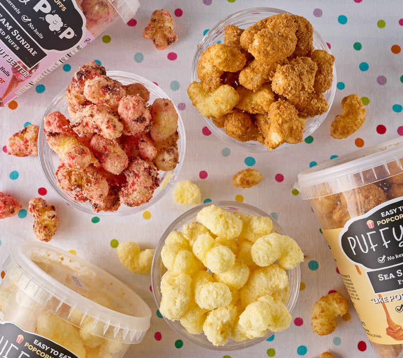 Puffy Pop (3) Tubs Sweet & Salty Puffed Corn — Main view