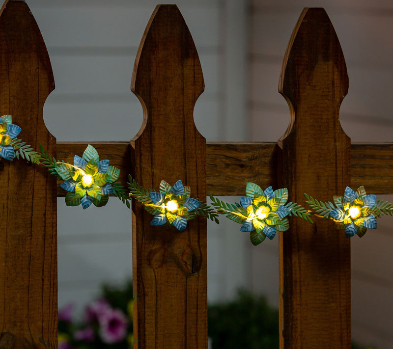 Plow & Hearth Battery Operated Metal Floral Garland — View 12