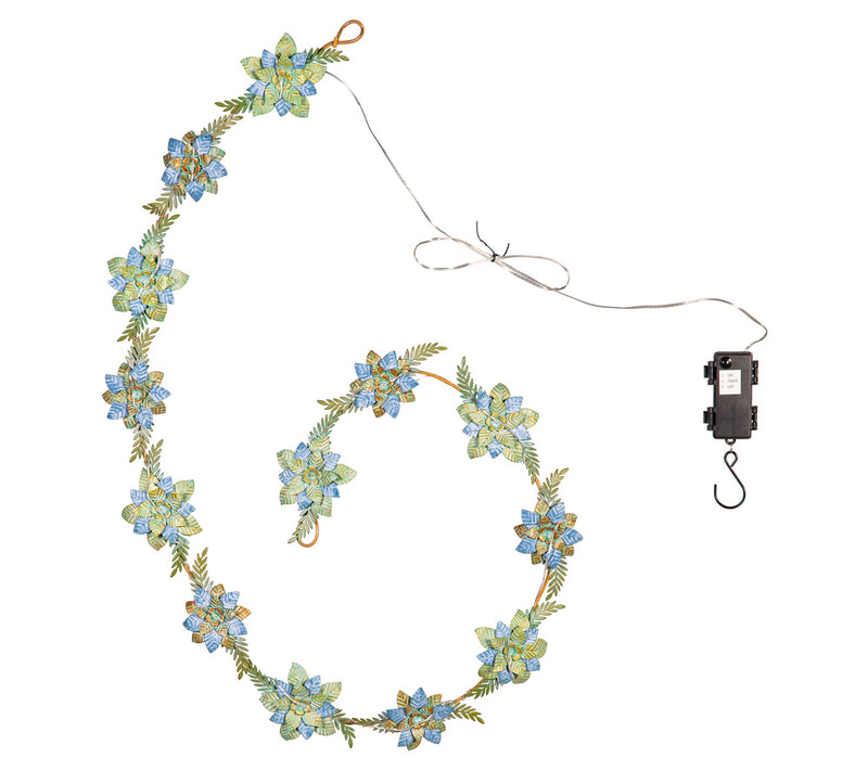 Plow & Hearth Battery Operated Metal Floral Garland — View 3