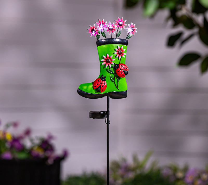 Plow & Hearth Rainboot Solar Garden Stake — View 9