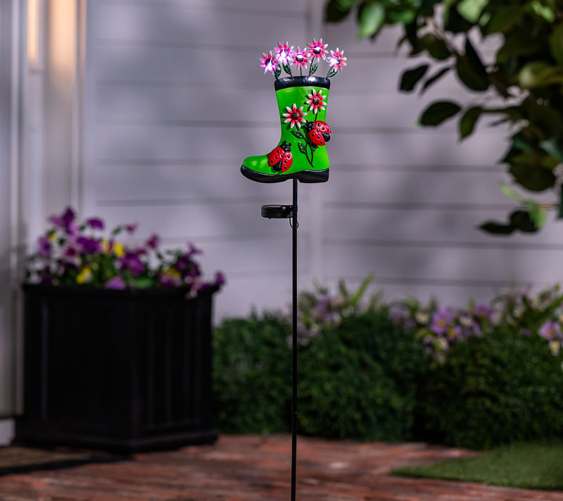 Plow & Hearth Rainboot Solar Garden Stake — View 8