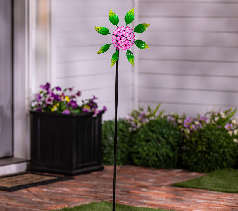 Plow & Hearth 48" Tall Hydrangea Wind Spinner — View 8