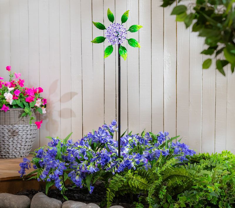 Plow & Hearth 48" Tall Hydrangea Wind Spinner — View 10