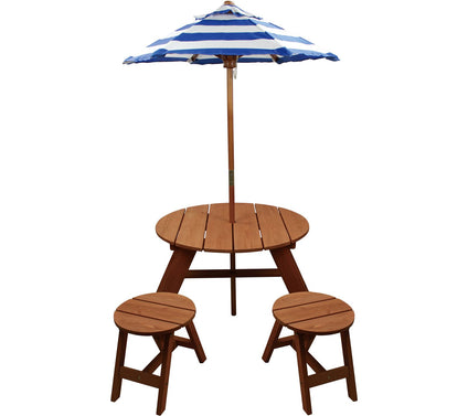 Homeware Wood Kids Round Table w/ Umbrella andChairs