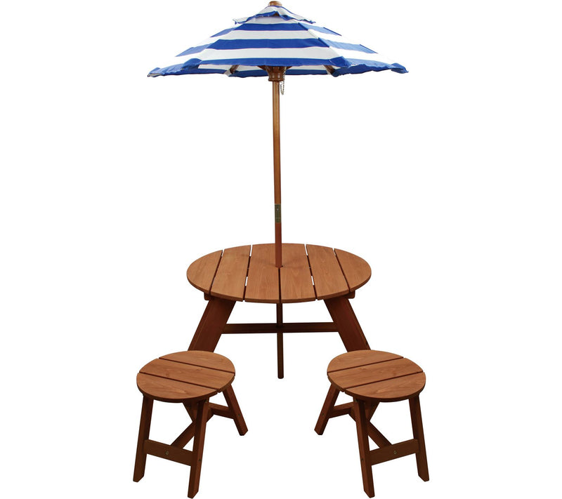 Homeware Wood Kids Round Table w/ Umbrella andChairs — Main view