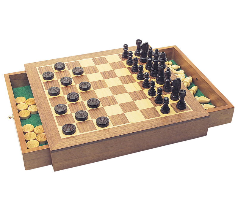 House of Marbles Deluxe Wooden Chess & CheckersGame — Main view