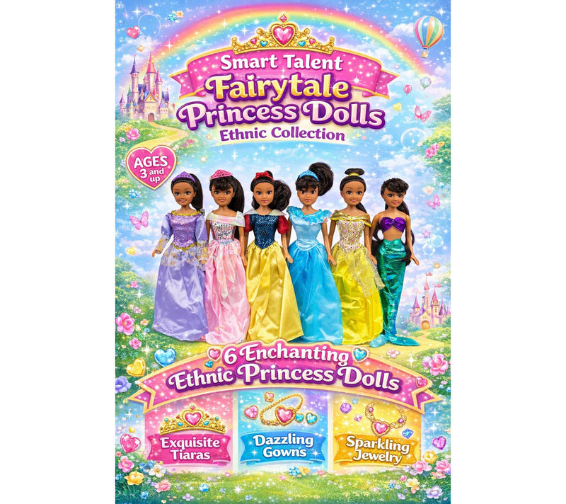 Smart Talent  11.5" African American Princess Dolls Gift Set — View 3