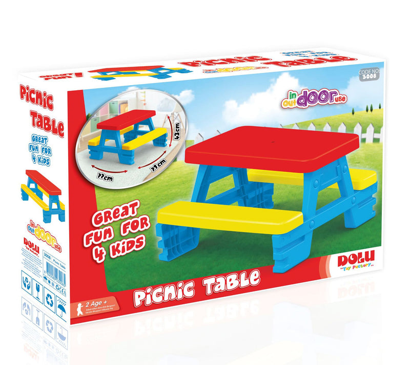 Dolu Toys Children's Picnic Table With 4 Benches — View 2