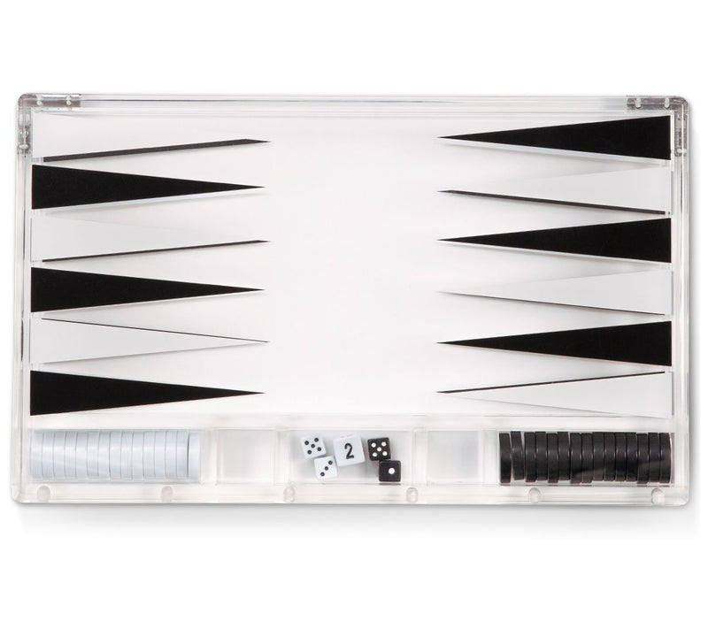 Acrylic 14" Backgammon Set, Clear — View 4