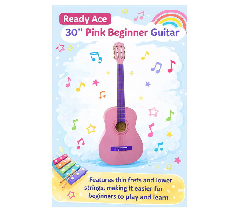 Ready Ace 30"Student Guitar Pink — View 7