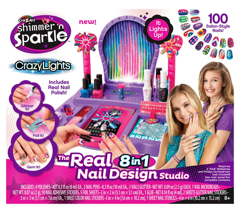 Cra-Z-Art Shimmer 'N Sparkle Crazy Lights 8-in- 1 Nail Art Kit — View 4