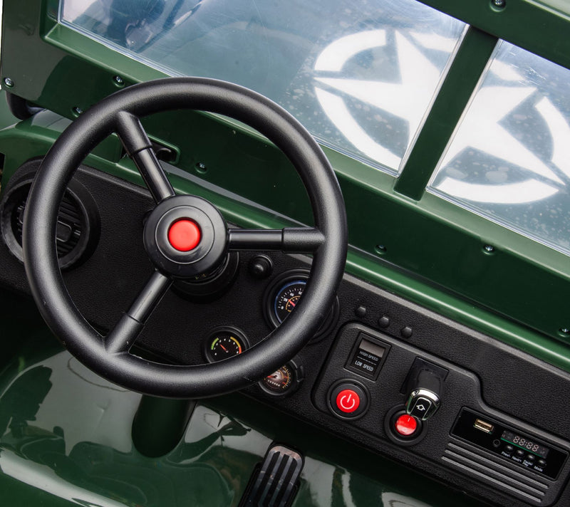 Freddo 24V Military-Style Willy Jeep 3-Seater Rde On — View 7