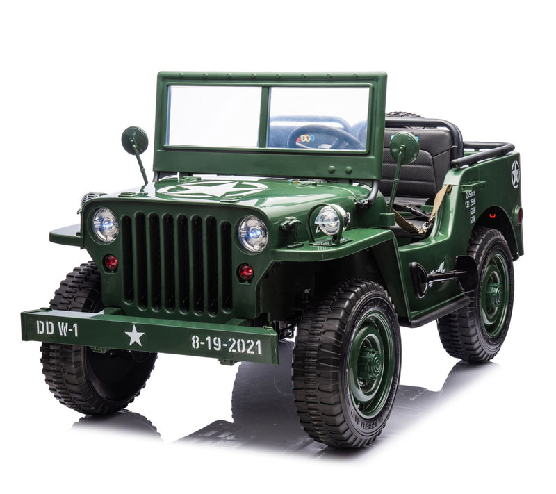 Freddo 24V Military-Style Willy Jeep 3-Seater Rde On — View 10