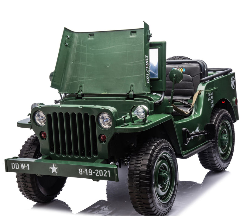 Freddo 24V Military-Style Willy Jeep 3-Seater Rde On — View 8