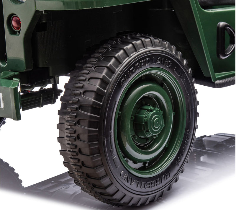 Freddo 24V Military-Style Willy Jeep 3-Seater Rde On — View 5