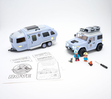 ROVE Vehicle Playset with Camper Figurine Toys
