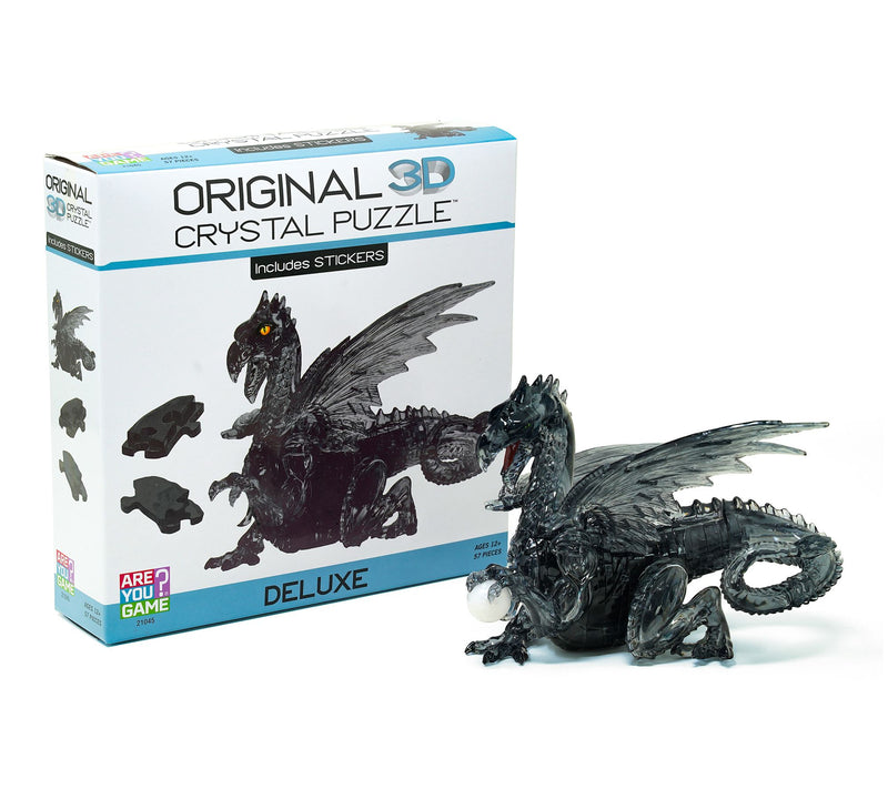 3D Crystal Puzzle - Deluxe Dragon with Stickers  (Black): 57 P — View 4