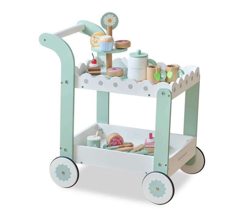 Teamson Kids Afternoon Sip Wood Dessert Cart with 21 Pieces — View 10
