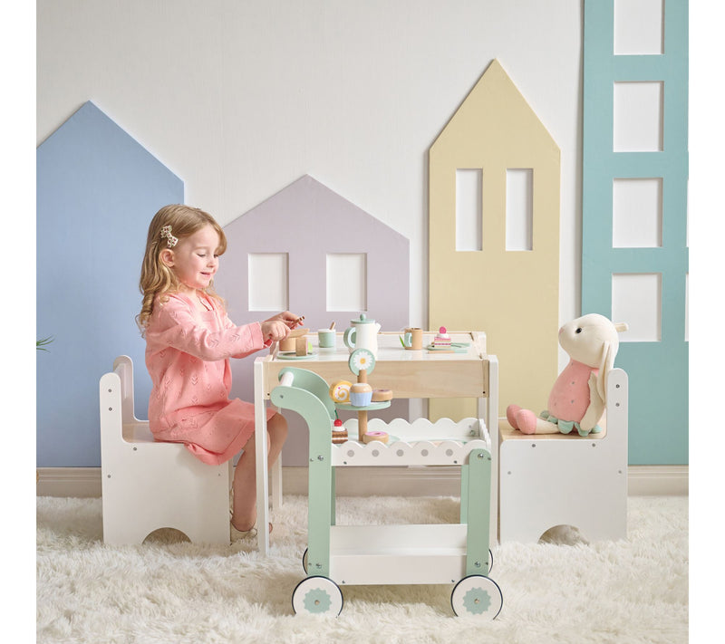 Teamson Kids Afternoon Sip Wood Dessert Cart with 21 Pieces — View 7