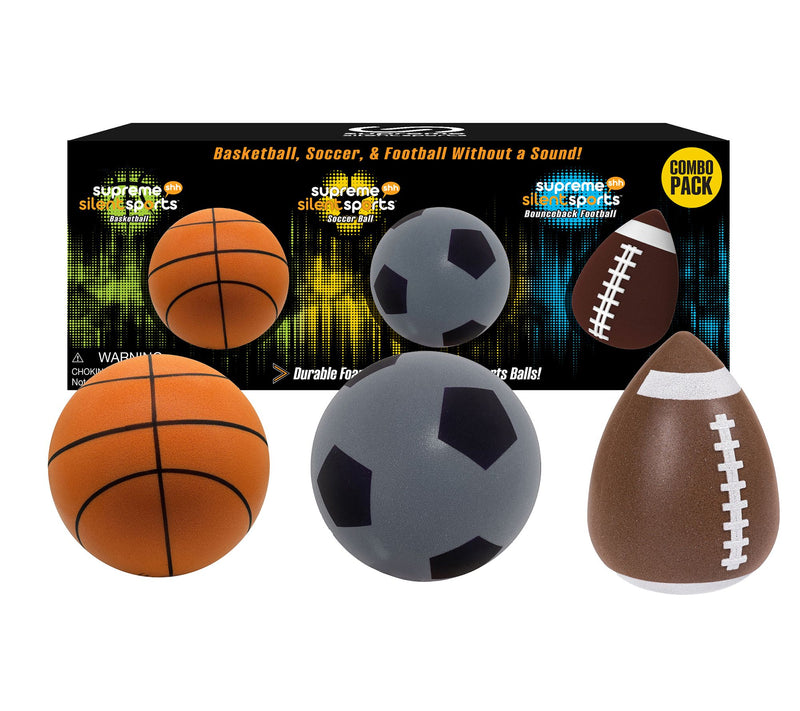 Supreme Silent Sports 3 Pack Basketball, Soccer Ball & Football — View 2