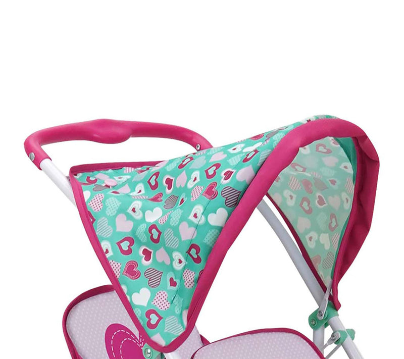 509 Crew Mint Heart Tandem Twin Doll Stroller — View 6