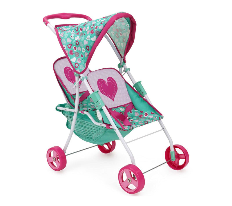 509 Crew Mint Heart Tandem Twin Doll Stroller — Main view